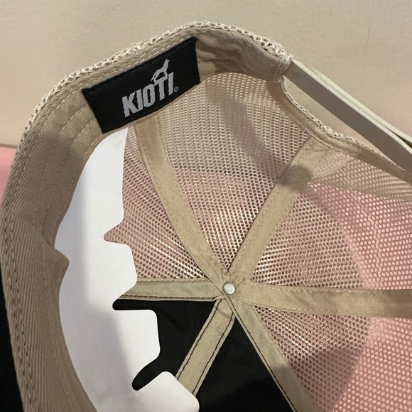 KIOTI Black Tan Foam Trucker Hat Snapback Adjustable Mesh Cap - Picture 3 of 4